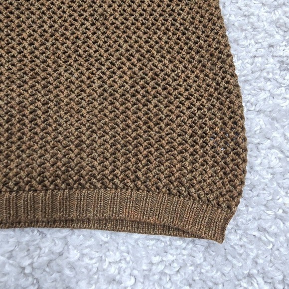 Peruvian Connection Sweater Women Small Brown Crochet Knit Pima Cotton Boho - Picture 2 of 12